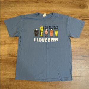 I Love Beer Adult Large Short Sleeve Shirt Stout Pilsner Old Chicago Mini Tour